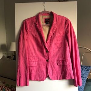 JCrew Hot Pink Schoolboy Linen Blazer